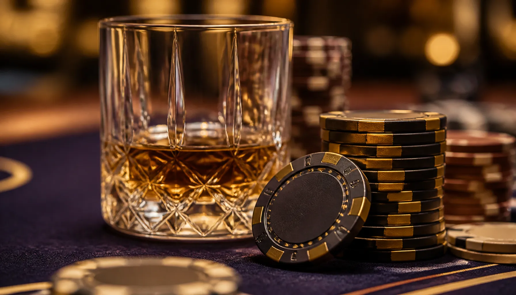Ornate golden treasure chest overflowing with coins and gems, cinematic warm jewel-toned lighting, luxury casino promotional